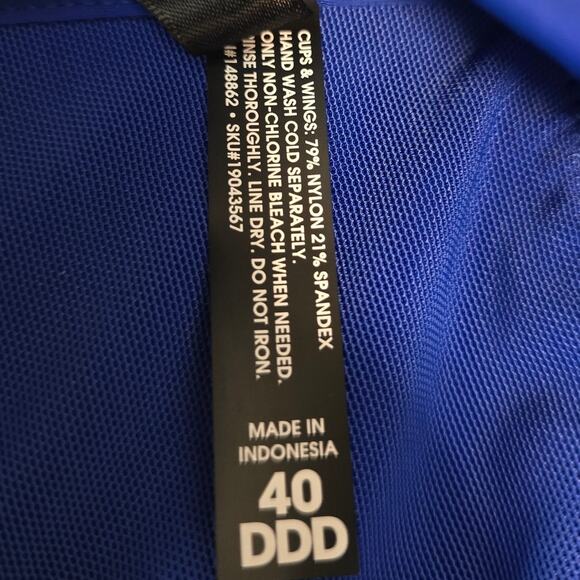 Torrid Active Stunning Blue Athletic Adjustable Strap Women's Sports Bra 40DDD - Picture 4 of 4